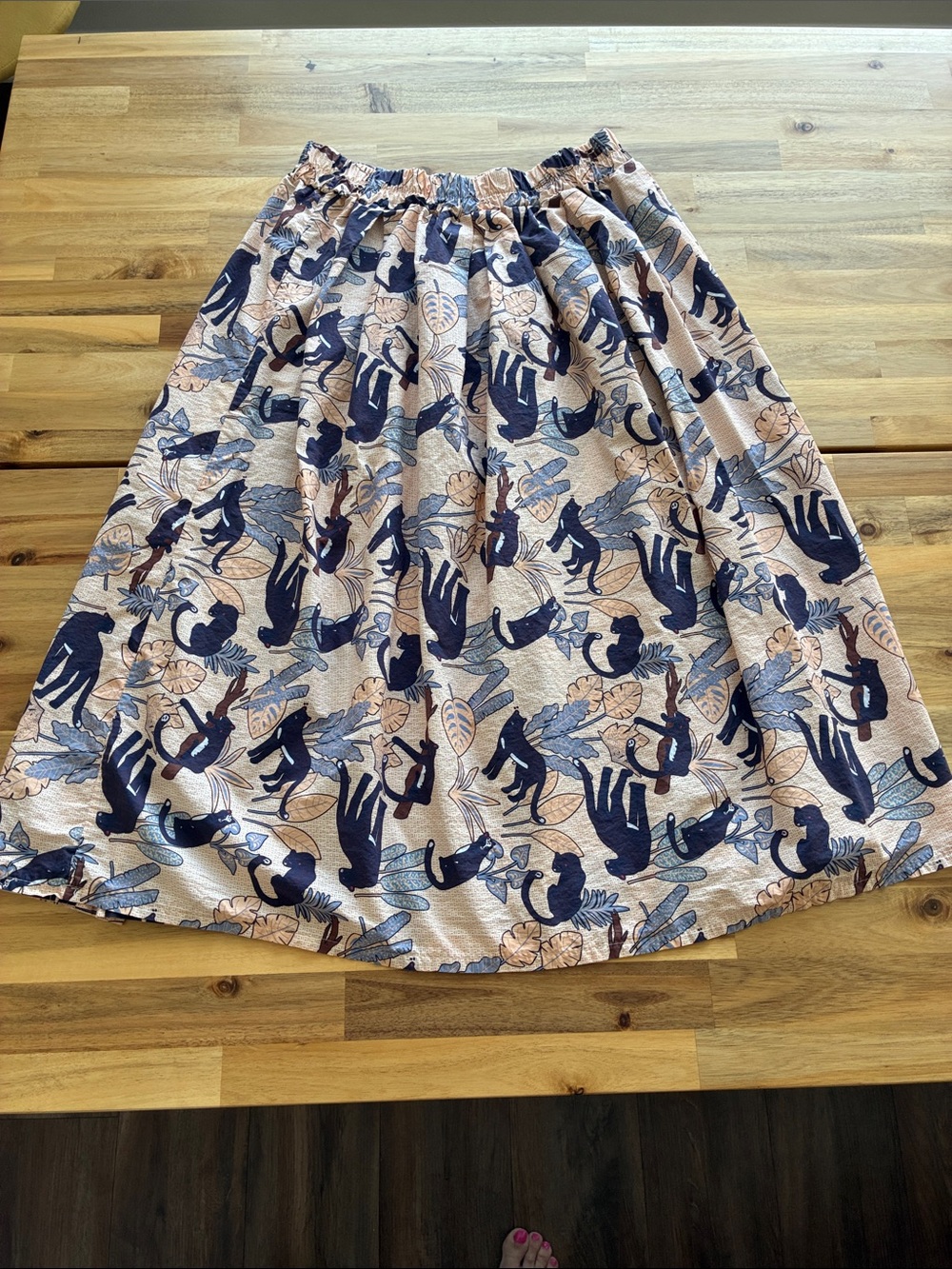 Pittarello Made in Italy Euro Summer Tiger & Tropical Jungle Print Midi Skirt - Picture 3 of 6